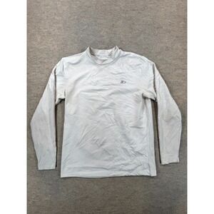 Starter Compression Shirt Mens XL White Logo Stretch Mock Neck Long Sleeve